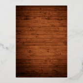 Waterverf Floral Wedding Rustic Wood Gold Folie Uitnodiging (Achterkant)