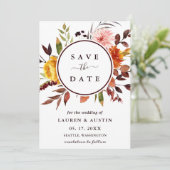 Waterverf Floral Wedding Save The Date (Staand voorkant)