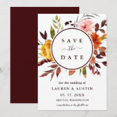 Waterverf Floral Wedding Save The Date (Voorkant / Achterkant)