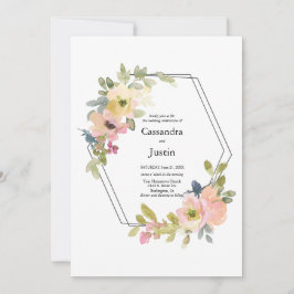 Waterverf Floral Wedding Save The Date
