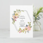 Waterverf Floral Wedding Save The Date (Staand voorkant)