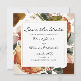 Waterverf Floral Wedding Save The Date