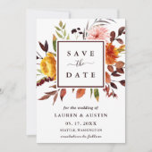 Waterverf Floral Wedding Save The Date (Voorkant)