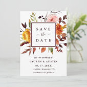 Waterverf Floral Wedding Save The Date (Staand voorkant)