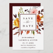 Waterverf Floral Wedding Save The Date (Voorkant / Achterkant)