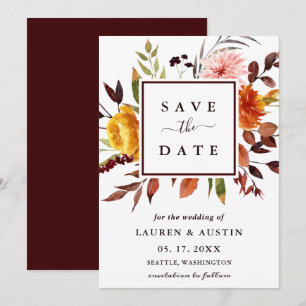 Waterverf Floral Wedding Save The Date