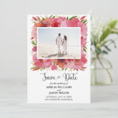 Waterverf Floral Wedding Save the Date (Staand voorkant)
