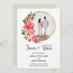 Waterverf Floral Wedding Save the Date