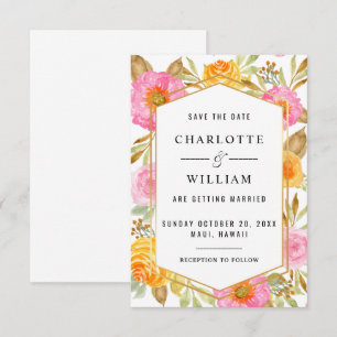 Waterverf Floral Wedding Save The Date