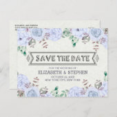 Waterverf Floral Wedding Save the Date Briefkaart (Voorkant / Achterkant)