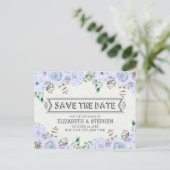 Waterverf Floral Wedding Save the Date Briefkaart (Staand voorkant)