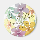 Waterverf Floral Wedding Save the Date Invitation Magneet (Voorkant)