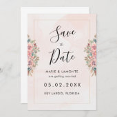 Waterverf Floral Wedding Save the Date Kaart (Voorkant / Achterkant)