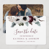 Waterverf Floral Wedding Save the Date Kaarten (Voorkant / Achterkant)