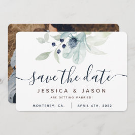 Waterverf Floral Wedding Save the Date Kaarten