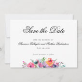 Waterverf Floral Wedding Save the Date Photo Aankondiging (Voorkant)