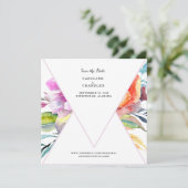 Waterverf Floral Wedding Save the Date Website (Staand voorkant)