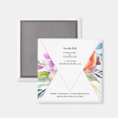 Waterverf Floral Wedding Save the Date Website Magneet (Voorkant / Achterkant)