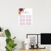 Waterverf Floral Wedding Seating Chart Poster (Thuiskantoor)
