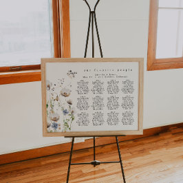 Waterverf Floral Wedding Seating Chart Poster