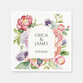 Waterverf Floral Wedding Servet (Voorkant)