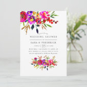 Waterverf Floral Wedding Shower Kaart (Staand voorkant)