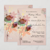 Waterverf Floral Wedding Shower nodigt uit Kaart (Voorkant / Achterkant)