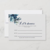 Waterverf Floral Wedding Song-aanvraagkaart RSVP Kaartje (Voorkant)