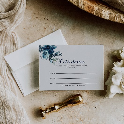 Waterverf Floral Wedding Song-aanvraagkaart RSVP Kaartje