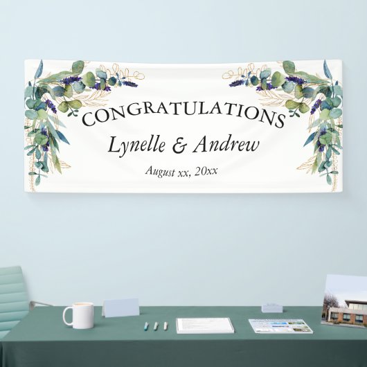 Waterverf Floral Wedding Spandoek (Beurs)