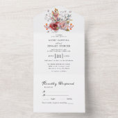 Waterverf Floral Wedding Summer Garden All In One Uitnodiging (Binnen)