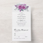 Waterverf Floral Wedding Summer Garden All In One Uitnodiging (Binnen)