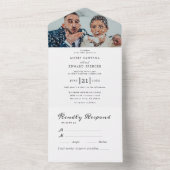 Waterverf Floral Wedding Summer Garden All In One Uitnodiging (Binnen)