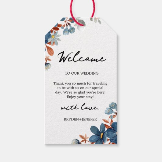Waterverf Floral Wedding Summer Garden Cadeaulabel (Voorkant)