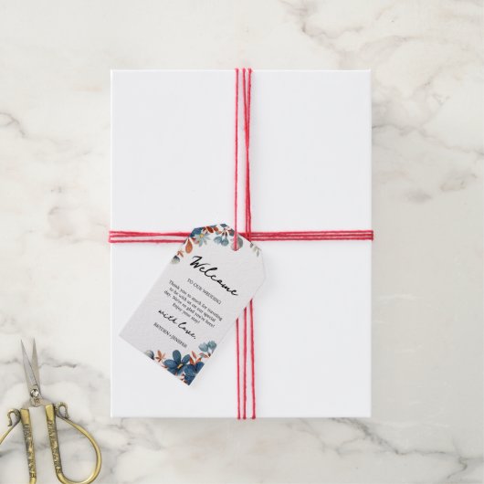 Waterverf Floral Wedding Summer Garden Cadeaulabel (Met Touw)