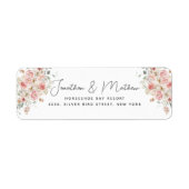 Waterverf Floral Wedding Summer Garden Etiket (Voorkant)