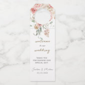 Waterverf Floral Wedding Summer Garden Flessenhanger (Voorkant)