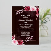 Waterverf Floral Wedding Summer Garden Folie Uitnodiging (Staand Voorkant)