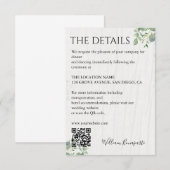 Waterverf Floral Wedding Summer Garden Informatiekaartje (Voorkant / Achterkant)