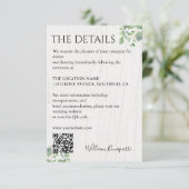 Waterverf Floral Wedding Summer Garden Informatiekaartje (Staand voorkant)