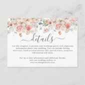 Waterverf Floral Wedding Summer Garden Informatiekaartje (Voorkant)