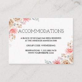 Waterverf Floral Wedding Summer Garden Informatiekaartje