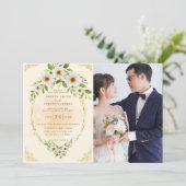 Waterverf Floral Wedding Summer Garden Kaart (Staand voorkant)