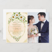 Waterverf Floral Wedding Summer Garden Kaart (Voorkant / Achterkant)