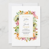 Waterverf Floral Wedding Summer Garden Kaart (Voorkant)