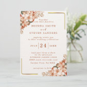 Waterverf Floral Wedding Summer Garden Kaart (Staand voorkant)