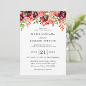 Waterverf Floral Wedding Summer Garden Kaart (Staand voorkant)