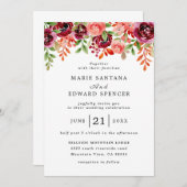 Waterverf Floral Wedding Summer Garden Kaart (Voorkant / Achterkant)