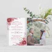 Waterverf Floral Wedding Summer Garden Kaart (Staand voorkant)