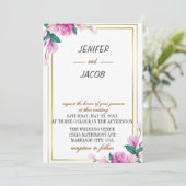 Waterverf Floral Wedding Summer Garden Kaart (Staand voorkant)